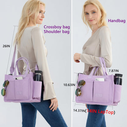 ZHMO Canvas Tote Bag for Women,Women's Bags Crossbody Bags Work Laptop Tote Bag Large Handbags Purse for Travel Nurse Teacher