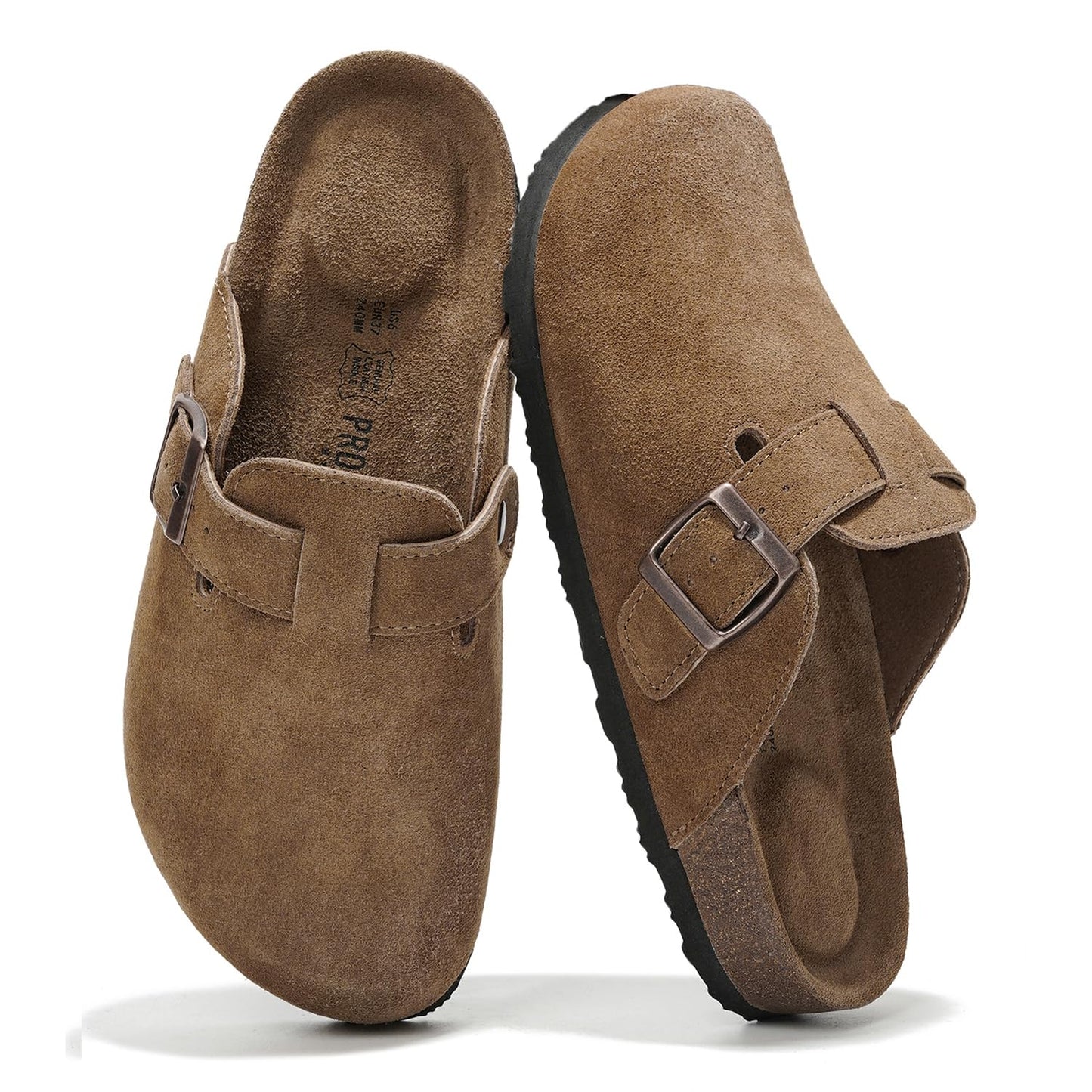 Project Cloud 100% Genuine Leather Footbed Clogs for Women - Memory Foam Arch Support Slippers for Women - Trendy Slip-ons Women's Mules & Clogs Sandals