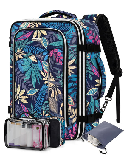 Travel Carry On 17.5" Laptop Expandable Backpack for Men Women, Personal Item Bag Waterproof Airline Approved with USB Charging Hole 3 Packing Cubes, Large Weekender Daypack Business Luggage Suitcase