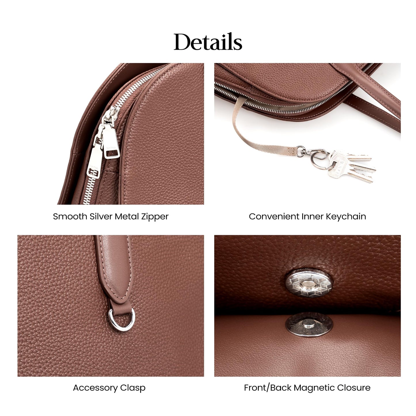 befen Genuine Leather Tote Bag for Women Work, Women's Leather Shoulder Bags Purses Satchel Handbags with Laptop Compartment