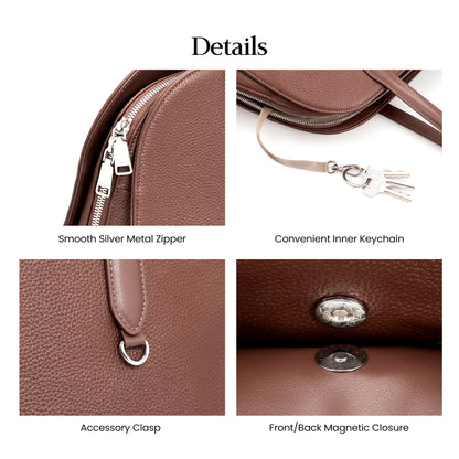 befen Genuine Leather Tote Bag for Women Work, Women's Leather Shoulder Bags Purses Satchel Handbags with Laptop Compartment