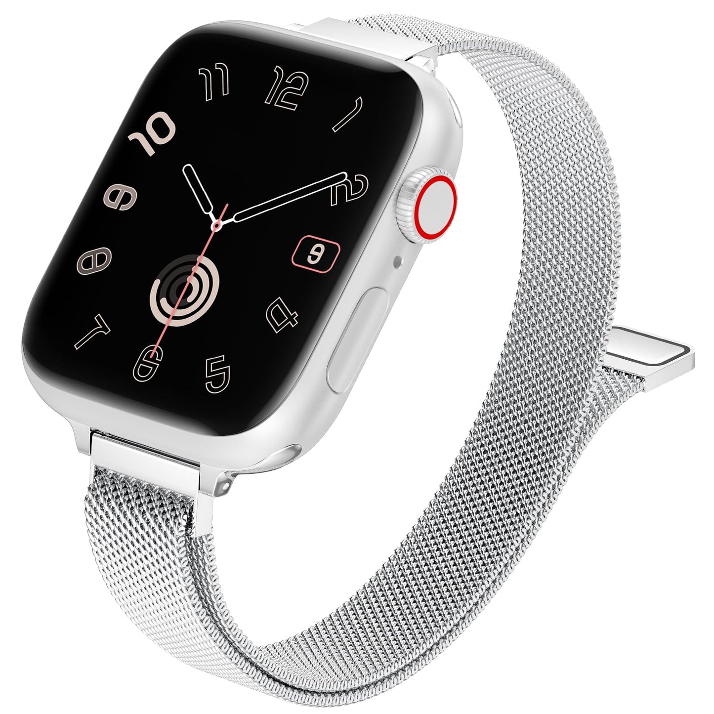 MARGE PLUS Slim Milanese Loop Compatible with Apple Watch Band for women 41mm 40mm 38mm 42mm 46mm 45mm 44mm, Stainless Steel Magnetic Mesh Strap work on iWatch Series 11 10 9 8 7 6 5 4 3 & SE 3 2 1