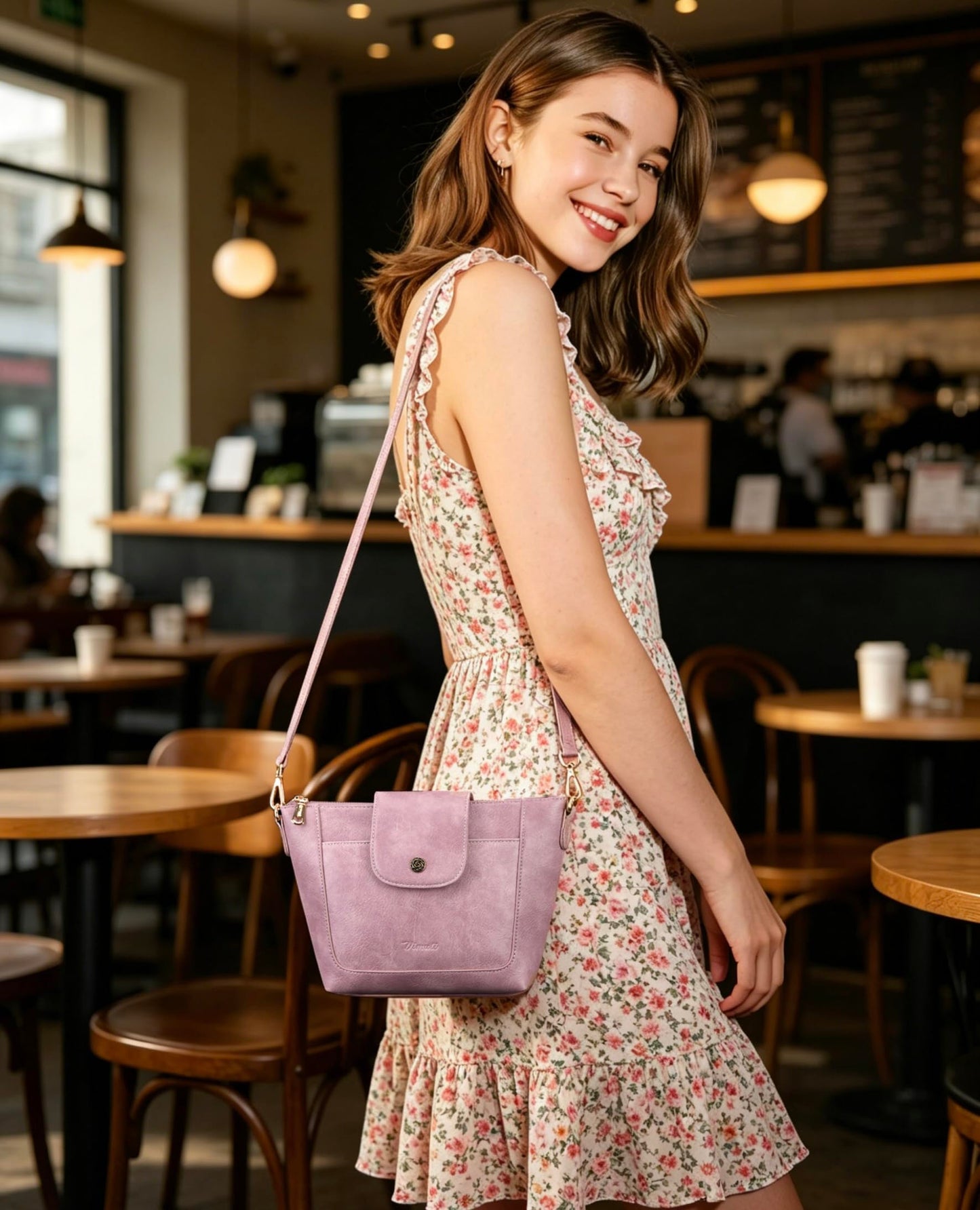 Crossbody Purses for Women Vegan Leather Small Crossbody Bags with Adjustable Strap Lightweight Travel Shoulder Bag