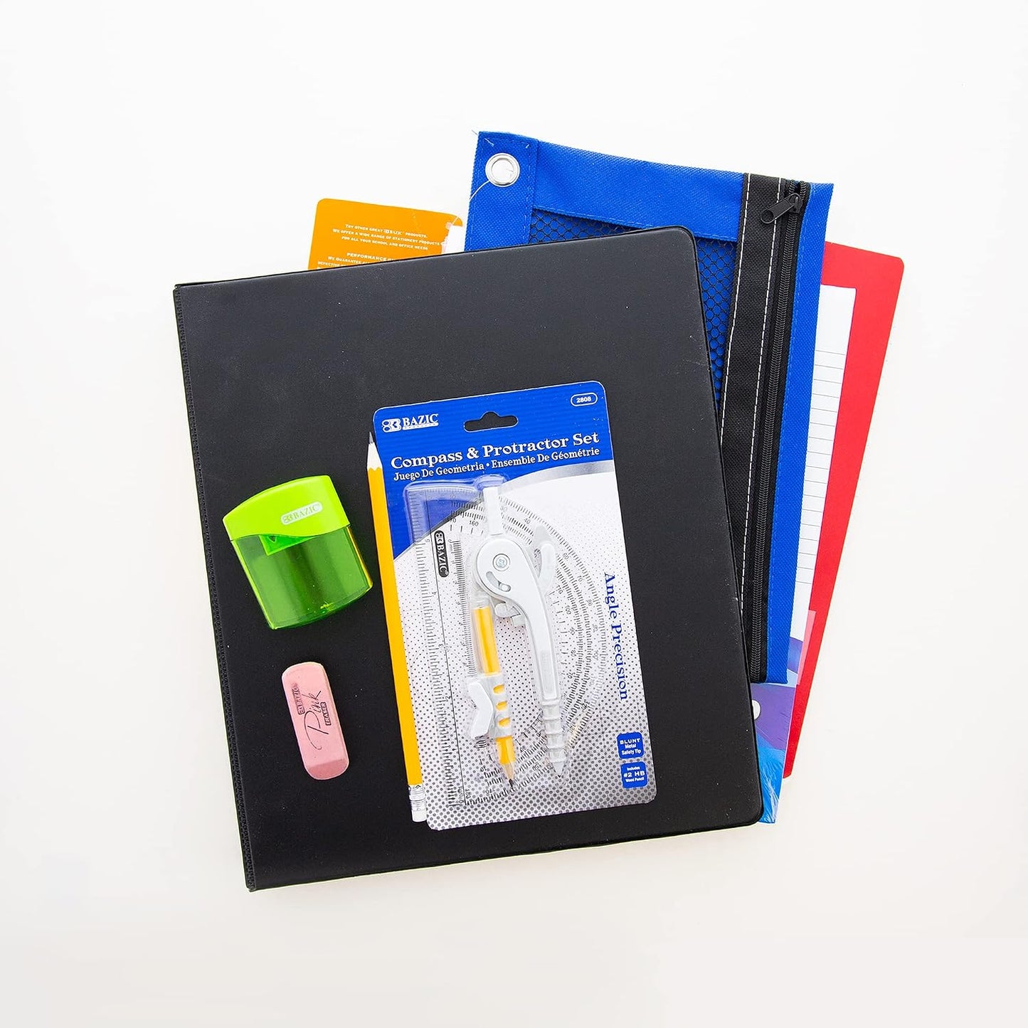 BAZIC PRODUCTS 65-Piece Middle & High School Kit, Math & Geometry, 65-Case | bundles writing, geometry tools in