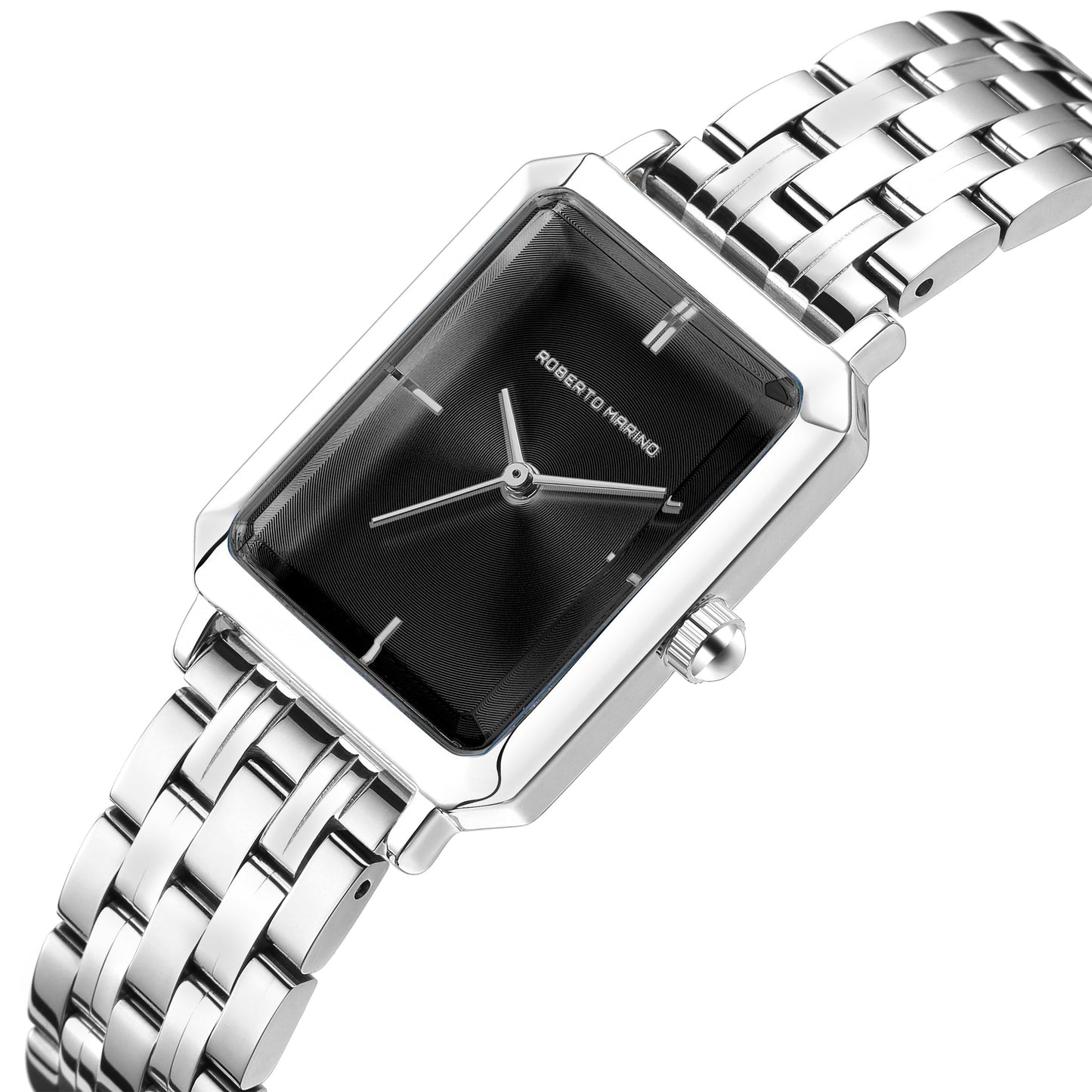 Roberto Marino RM1982 Women’s Luxury Watch Rectangular Gold – Japanese Quartz Movement, Vintage Stainless Steel Design, Silver Dial, Elegant Dress Timepiece, 3ATM Water Resistant – Reloj para Mujer