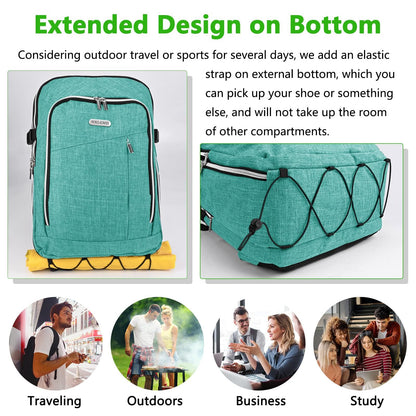 Travel Carry On 17.5" Laptop Expandable Backpack for Men Women, Personal Item Bag Waterproof Airline Approved with USB Charging Hole 3 Packing Cubes, Large Weekender Daypack Business Luggage Suitcase