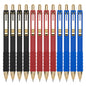 Linbsunne Ballpoint Pens Black Medium Point 1mm with Super Soft Grip Ball Point Pen for Men Women Retractable(style2, 12 pcs)