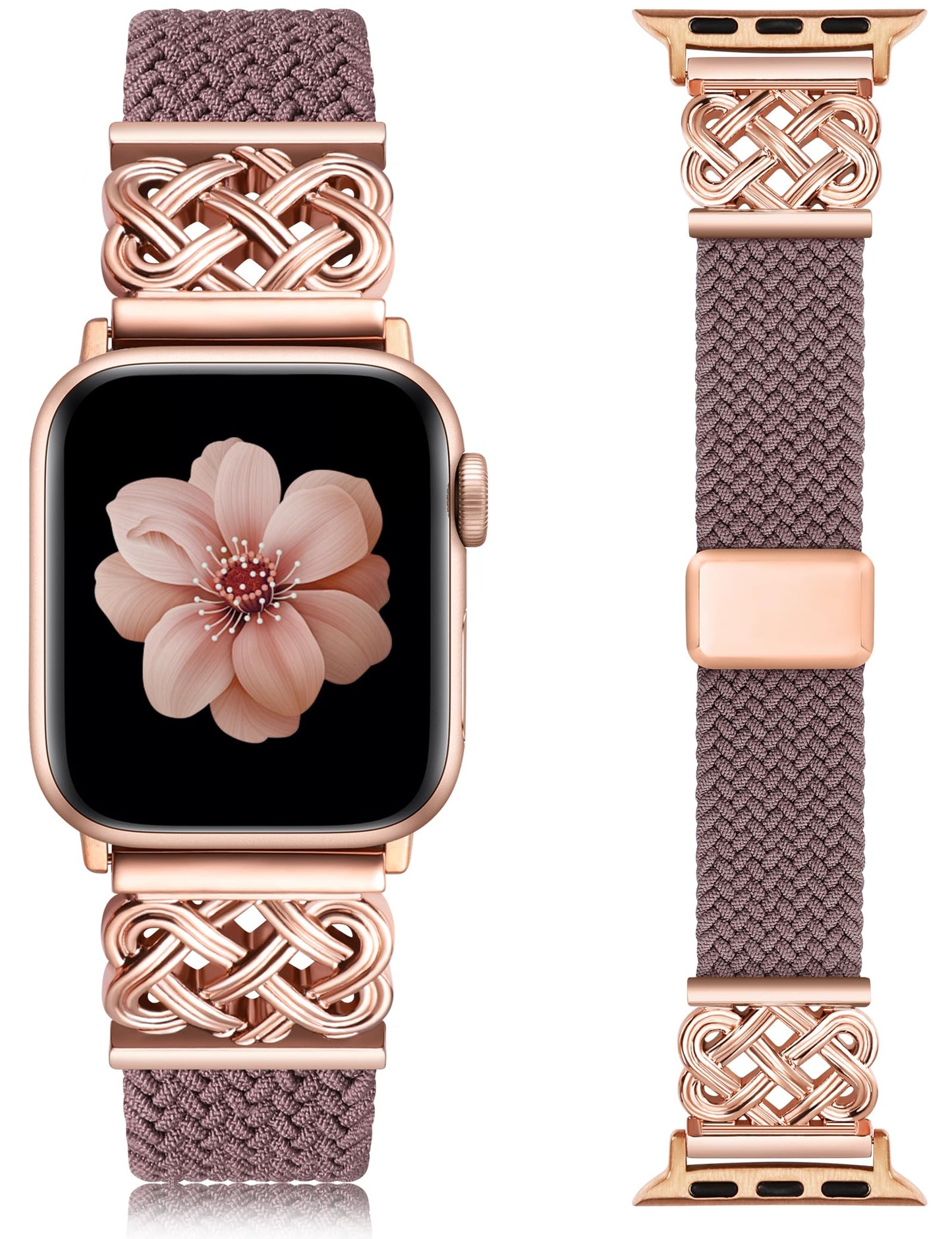 TOYOUTHS Braided Magnetic Band Compatible with Apple Watch Bands 38/40/41/42/44/45/46/49mm Women Men, Dressy Celtic Metal Stretchy Elastic Strap for iWatch Series 11 10 9 8 7 6 5 4 SE/Ultra 3 2 1
