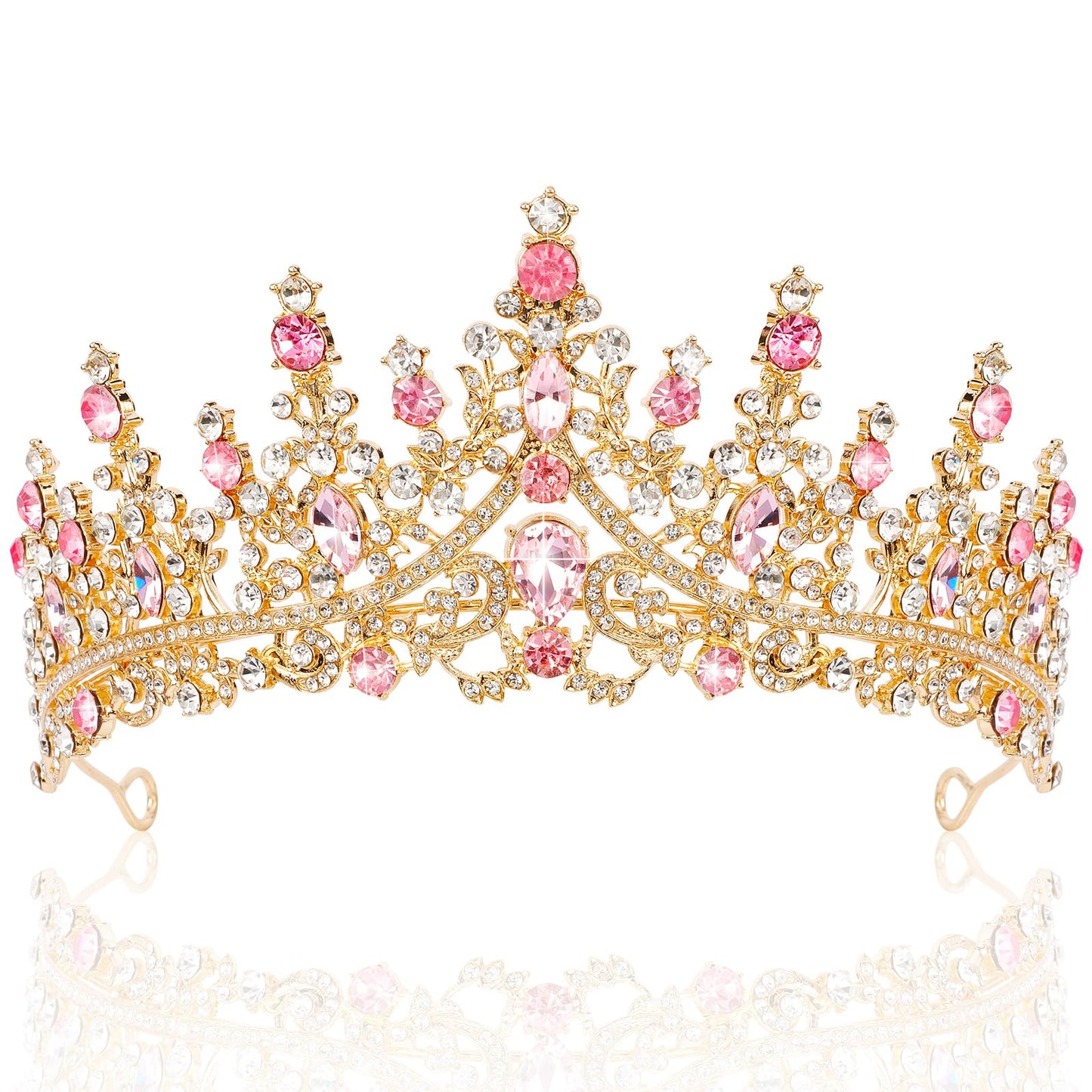 TOBATOBA Silver Wedding Crystal Tiaras and Crowns for Women, Bride Royal Queen Headband Princess Quinceanera Headpieces for Birthday Prom Pageant Party