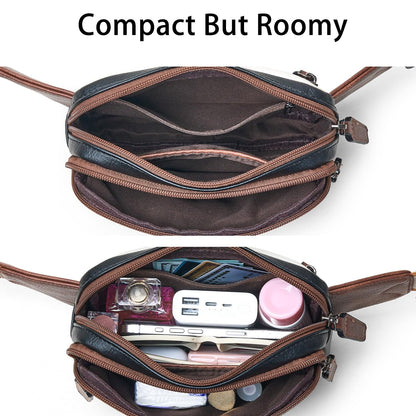 Leresas Fanny Packs for Women Vegan Leather Belt Bag Chic Cross Body Waist Pack Waist Purse for Travel Hiking Running Brown