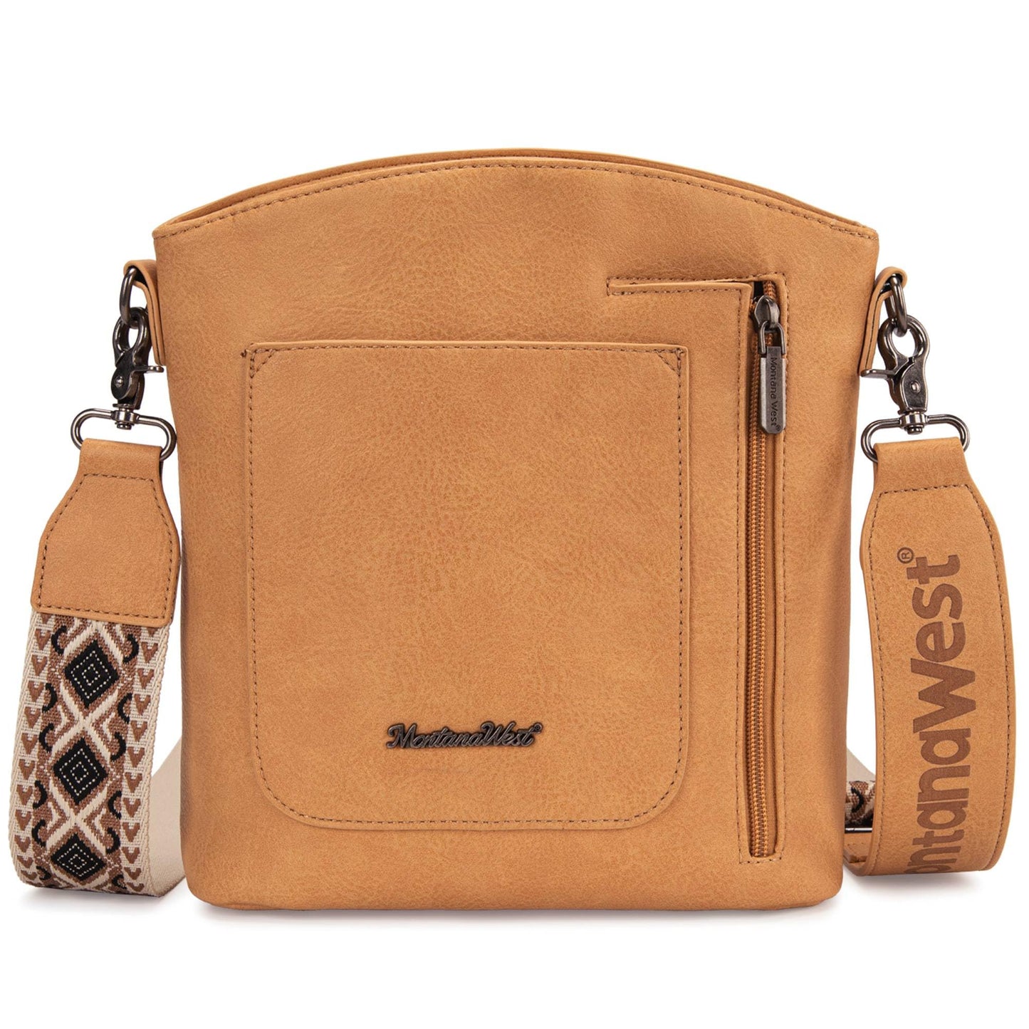Montana West Multi Zip Pocket Crossbody Bag With Guitar Strap