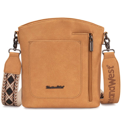 Montana West Multi Zip Pocket Crossbody Bag With Guitar Strap