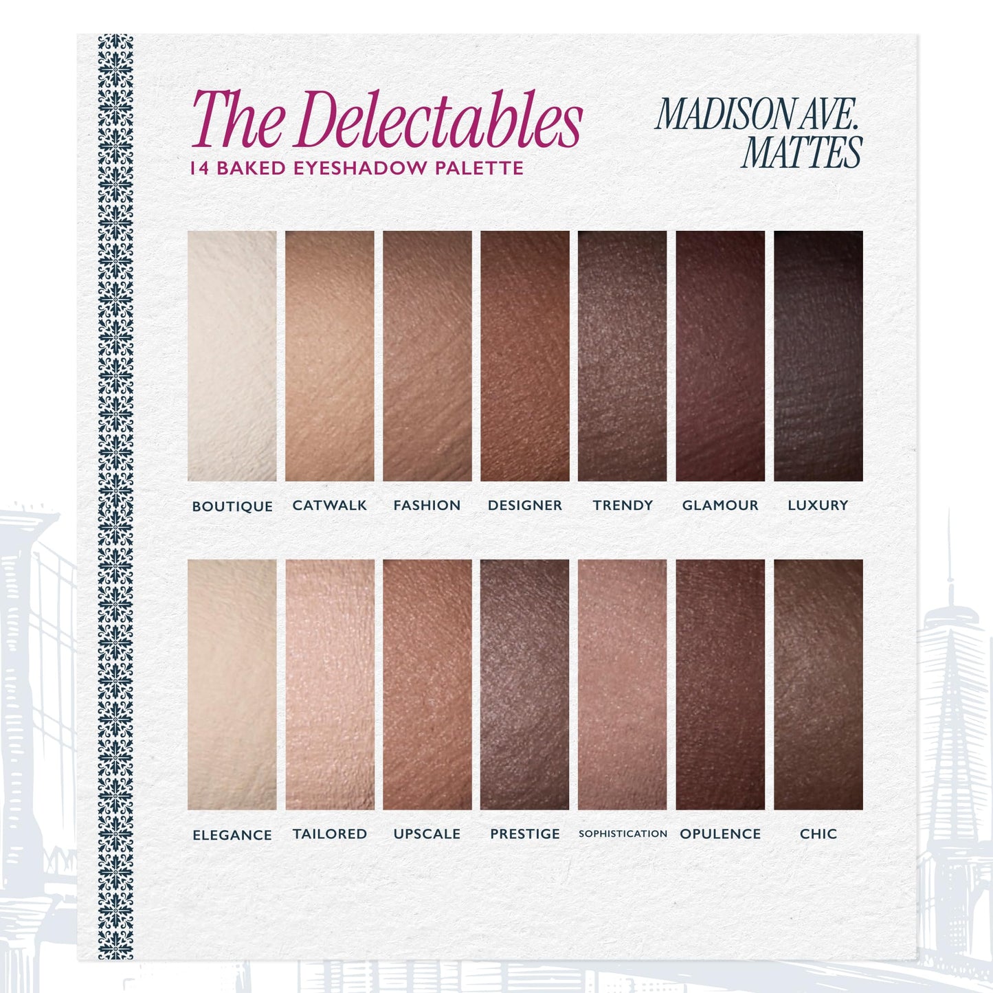 LAURA GELLER NEW YORK The Delectables Timeless Tones Baked Eyeshadow Palette | 14 Pigmented Eyeshadows Blendable Everyday Look