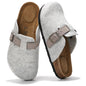 Project Cloud 100% Genuine Leather Footbed Clogs for Women - Memory Foam Arch Support Slippers for Women - Trendy Slip-ons Women's Mules & Clogs Sandals