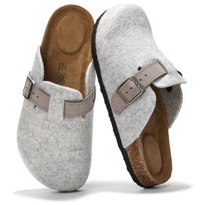 Project Cloud 100% Genuine Leather Footbed Clogs for Women - Memory Foam Arch Support Slippers for Women - Trendy Slip-ons Women's Mules & Clogs Sandals