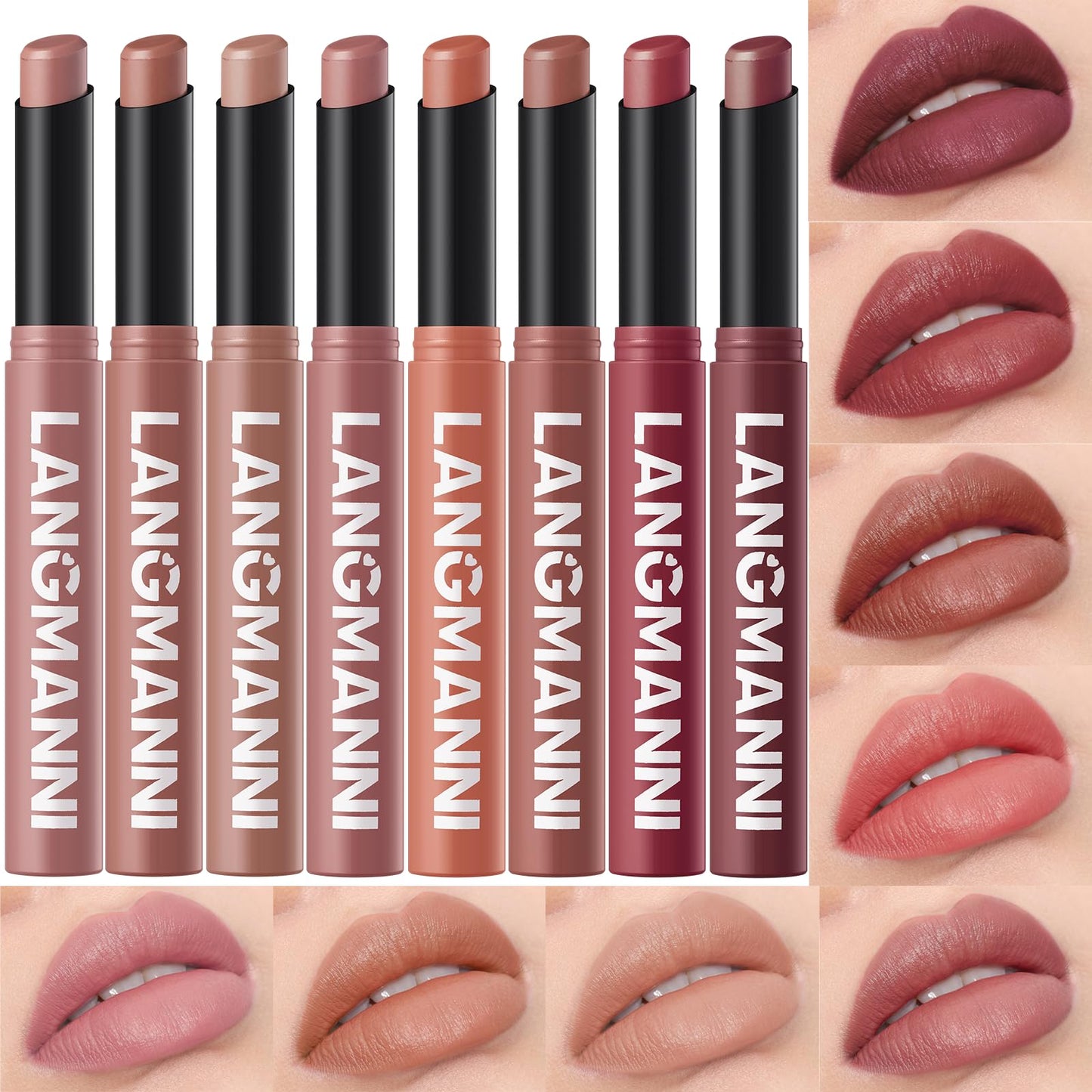 12Pcs Velvet Matte Lipstick Set, Nude to Dark Shades, Long-Lasting,Color A | Highly pigmented matte color, smooth creamy glide, waterproof wear, nude-to-dark tones, ideal for daily makeup or gifting