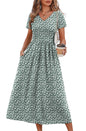 OFEEFAN Summer Dresses for Women Flowy Casual A-Line Midi Dress Beach Vacation Sundresses with Pockets S-2XL