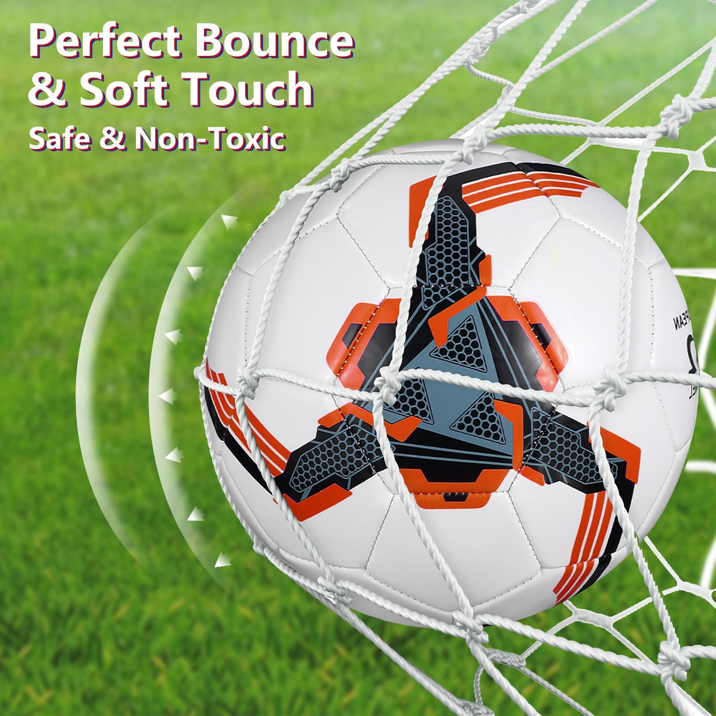 Tradder 4 Pack Soccer Ball with Pump Size 3 4 5 Deflated Soccer Ball for Outdoor Indoor Game Sport Practice Training Gift for Kid Youth Teen Adult Charity Donation