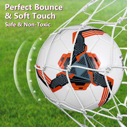 Tradder 4 Pack Soccer Ball with Pump Size 3 4 5 Deflated Soccer Ball for Outdoor Indoor Game Sport Practice Training Gift for Kid Youth Teen Adult Charity Donation