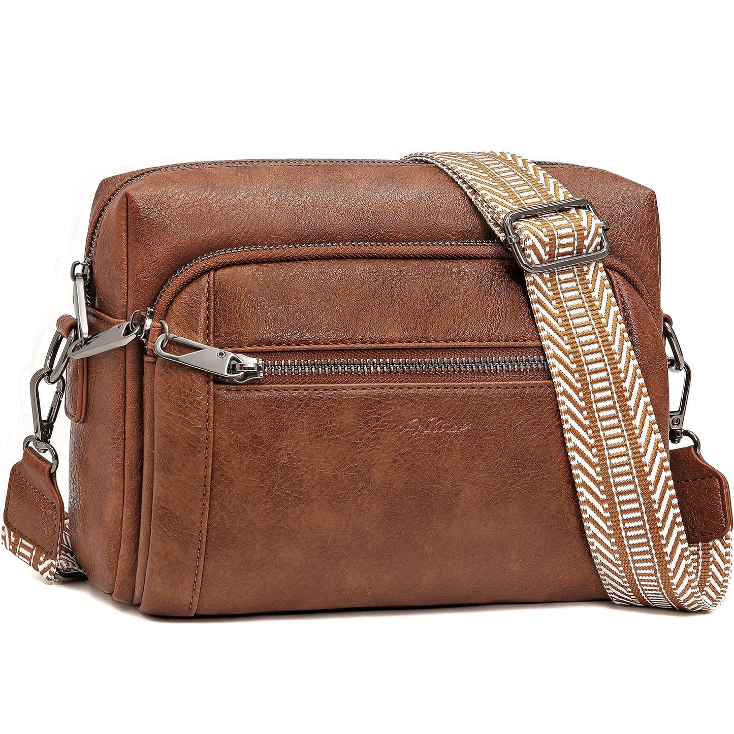 Small Leather Crossbody Bags for Women Anti theft Purses and Handbag Shoulder Hangbag with Wide Strap Tassel