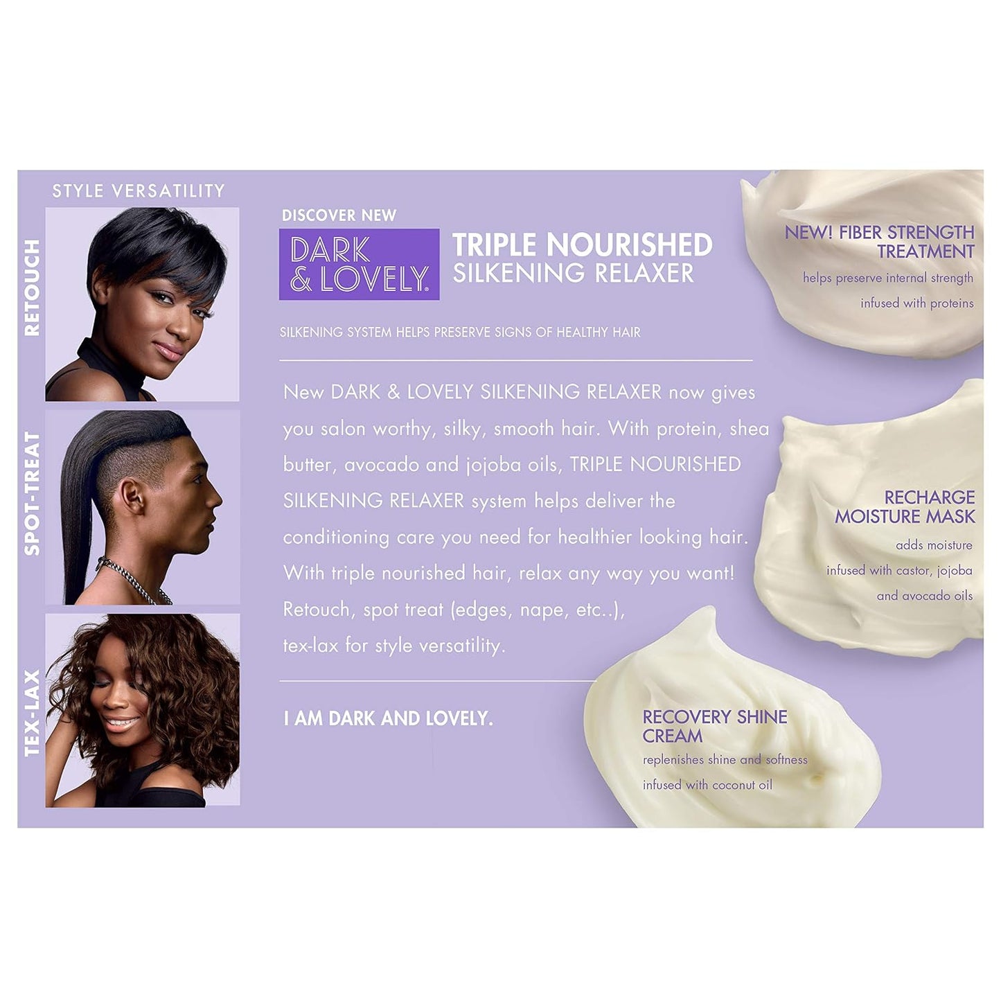 SoftSheen-Carson Dark and Lovely Triple Nourished Silkening Relaxer No-Lye Regular Strength with Shea Butter, Jojoba and Avocado Oils, Regular