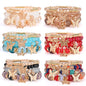 Bohemian Bracelet Sets for Women - 6 Sets Stackable Stretch Bracelets Multi-color Boho Jewelry for Women Hippie Bracelets Dainty Jewelry