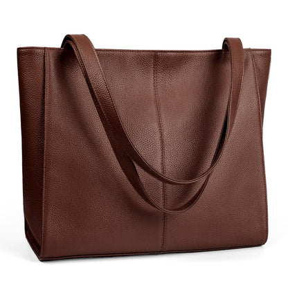befen Genuine Leather Tote Bag for Women Work, Women's Leather Shoulder Bags Purses Satchel Handbags with Laptop Compartment