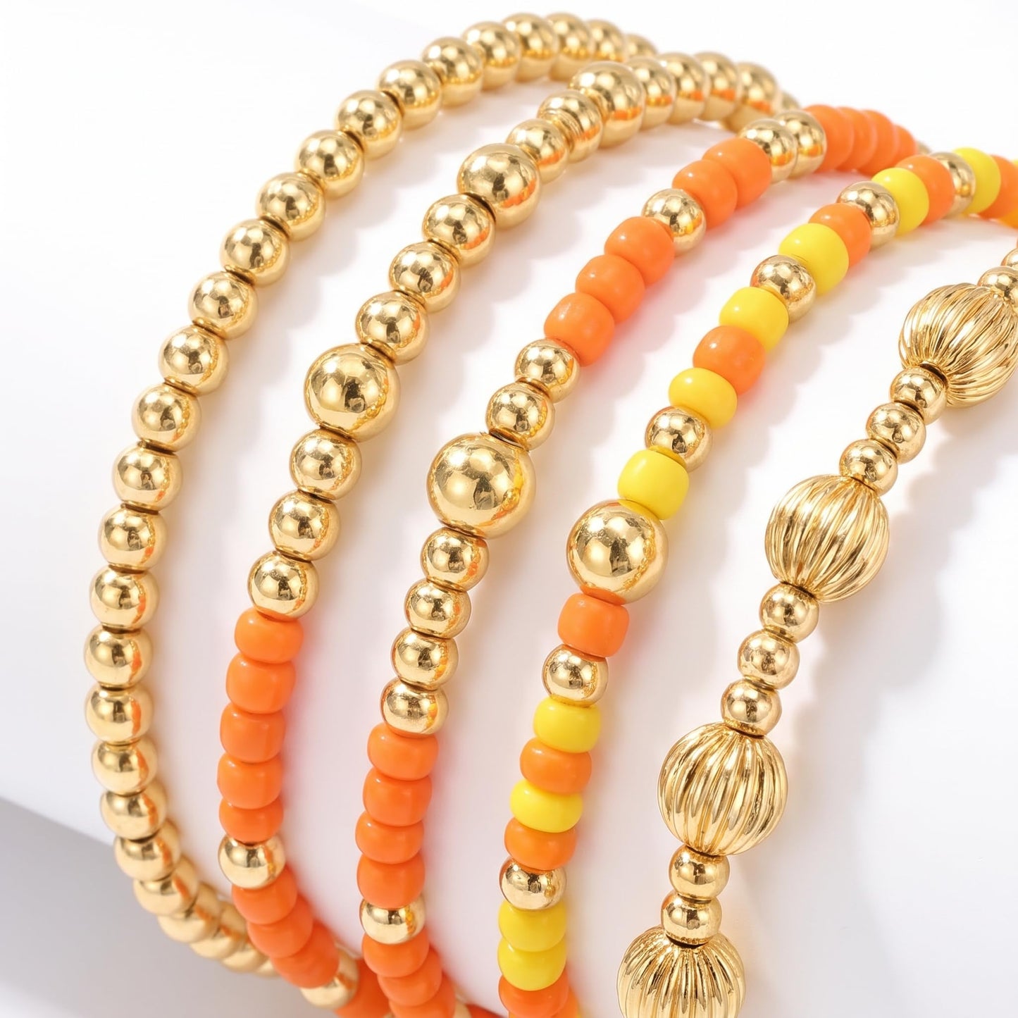 14K Gold Plated Pearl Beaded Cross Bracelets Stack Set for Women,Stretch Boho Colorful Christian Beads Ball Jewelry Friendship Summer Trendy Gift