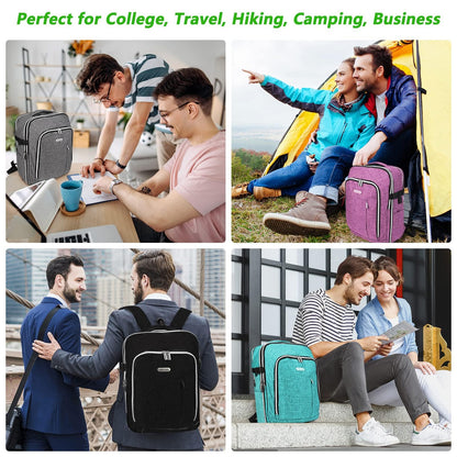 Travel Carry On 17.5" Laptop Expandable Backpack for Men Women, Personal Item Bag Waterproof Airline Approved with USB Charging Hole 3 Packing Cubes, Large Weekender Daypack Business Luggage Suitcase