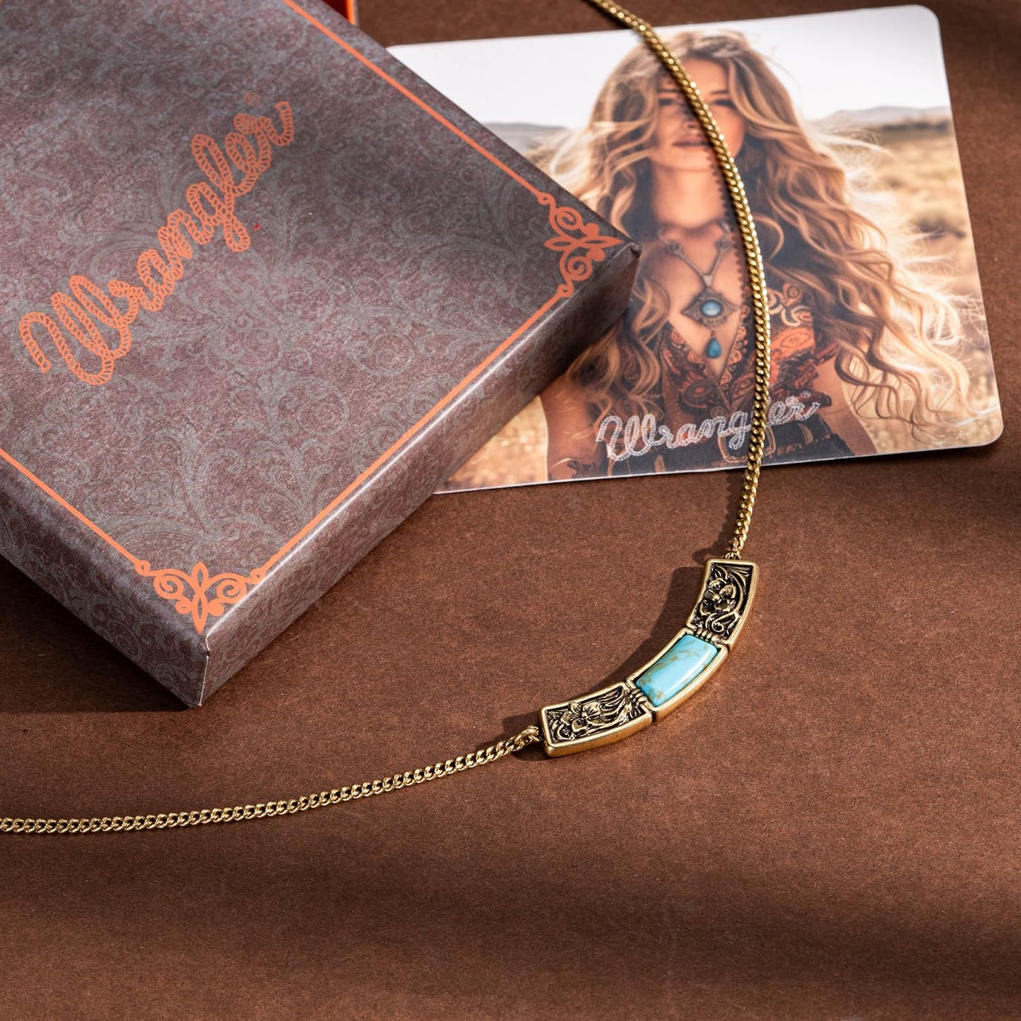 Wrangler Couture Turquoise Jewelry for Women, Western Jewelry Necklace | 14K Gold & Silver Plating, Silver Jewelry Necklace, Country Jewelry with Gift Box
