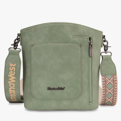 Montana West Multi Zip Pocket Crossbody Bag With Guitar Strap