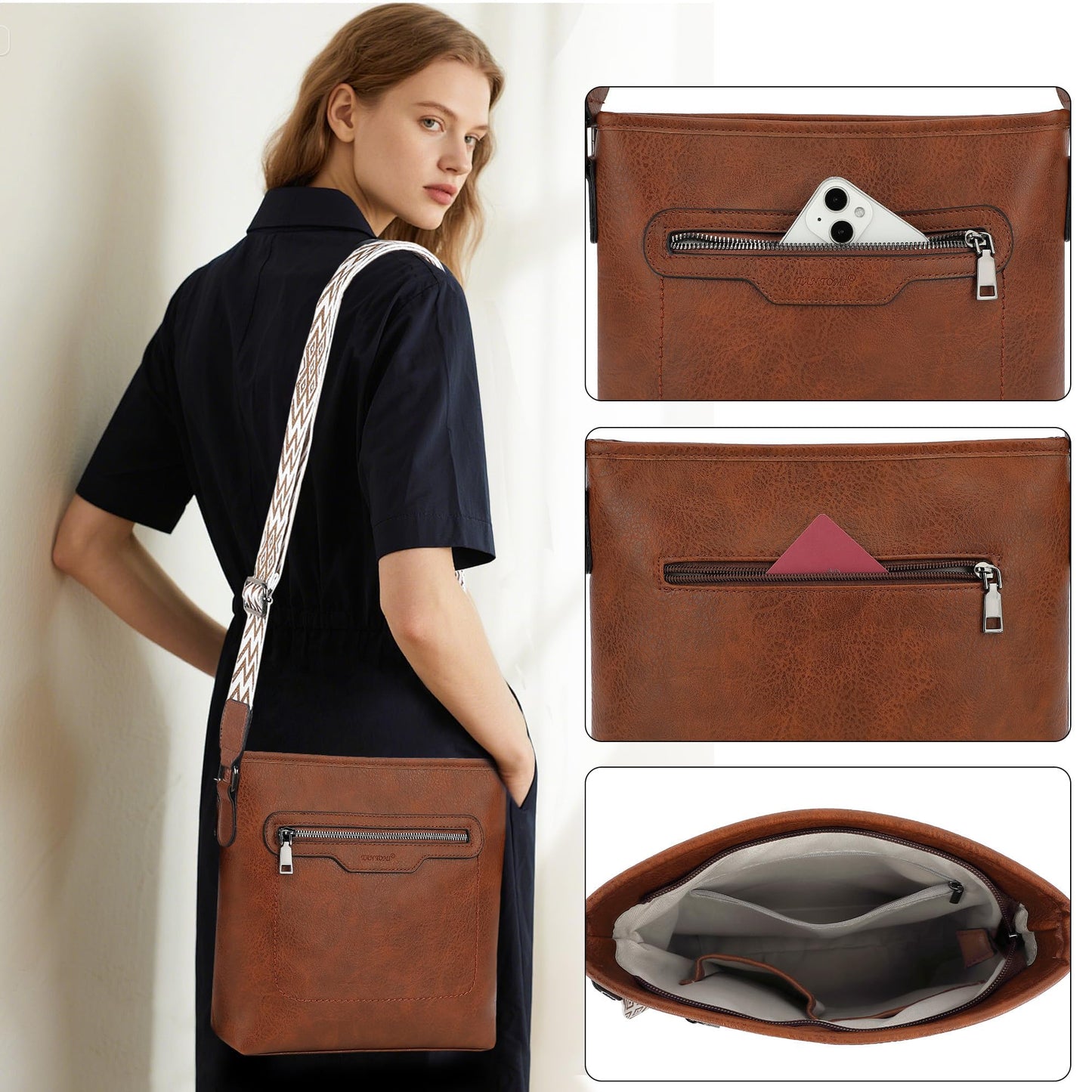 TANTOMI Crossbody Bags for Women Casual Crossbody Purses for Women Travel Shoulder Bag Handbags with Adjustable Strap