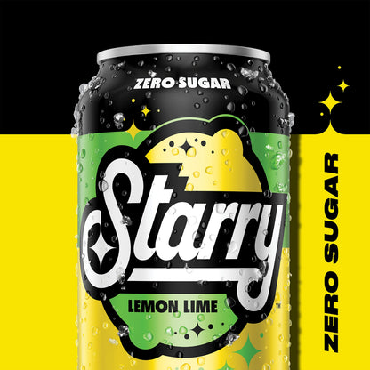 Starry Lemon Lime Soda, Caffeine Free, Mini Cans, 7.5 Fl oz (Pack of 10)