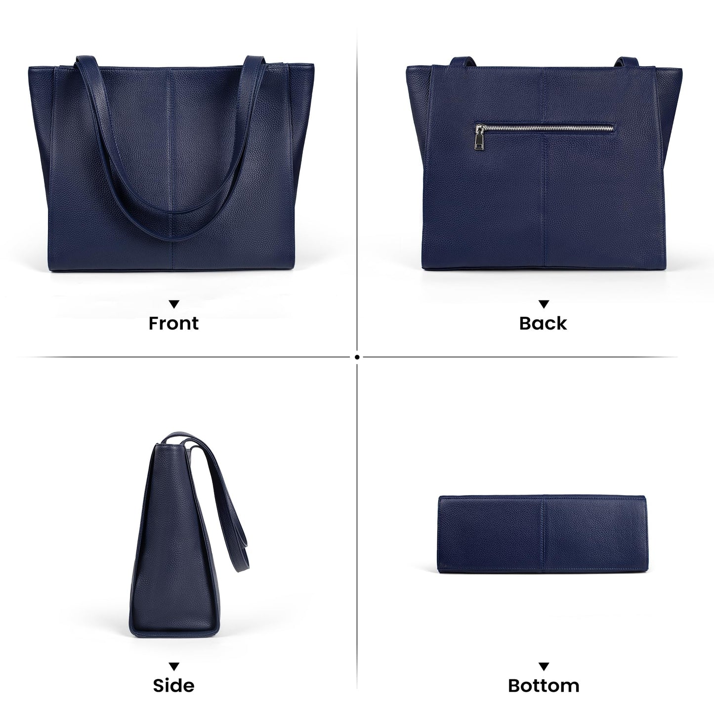 befen Genuine Leather Tote Bag for Women Work, Women's Leather Shoulder Bags Purses Satchel Handbags with Laptop Compartment