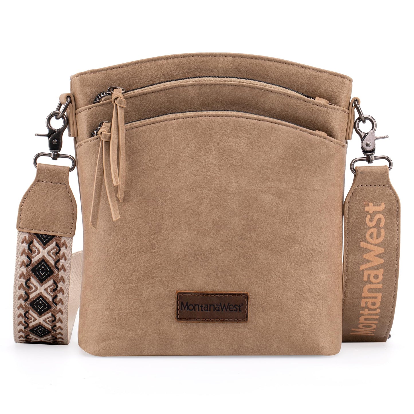 Montana West Multi Zip Pocket Crossbody Bag With Guitar Strap