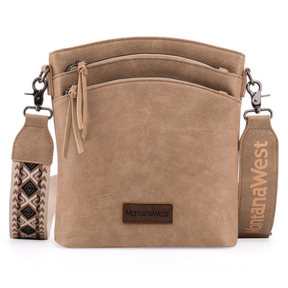 Montana West Multi Zip Pocket Crossbody Bag With Guitar Strap