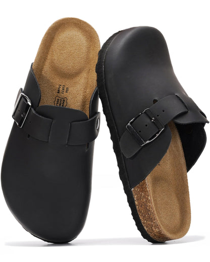 Project Cloud 100% Genuine Leather Footbed Clogs for Women - Memory Foam Arch Support Slippers for Women - Trendy Slip-ons Women's Mules & Clogs Sandals