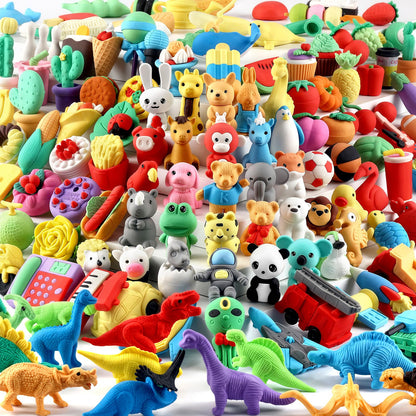 URSKYTOUS 60Pcs Animal Erasers Desk Pets for Kids,Classroom Prizes | Bulk Puzzle Erasers Toys,Party Favors,Back to School,Treasure Chest,Goodie Bag Stuffers,Easter Egg Fillers,Stocking Stuffers