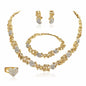 SYHOL Gold Jewelry Sets for Women 18K Gold/Silver Filled Jewelry Necklace Set Wedding Bridal Fashion Jewelry Sets Women Accessories Bracelets Earrings and Rings Sweetheart Gifts