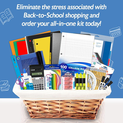 BAZIC PRODUCTS 65-Piece Middle & High School Kit, Math & Geometry, 65-Case | bundles writing, geometry tools in