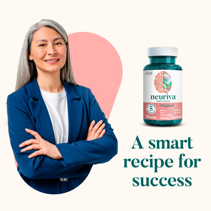 NEURIVA Plus Brain Supplements for Memory and Focus, Clinically Tested Nootropics Neurofactor and Phosphatidylserine, with Vitamin B12, Vitamin B6 and Folic Acid, 30 Count Capsules