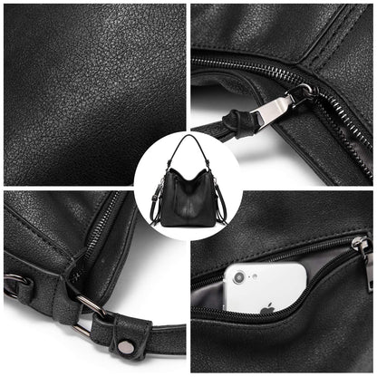 Realer Hobo Crossbody Bags for Women Designer Faux Leather Hobo Handbags Retro Large Size Shoulder Bag Bucket Purse