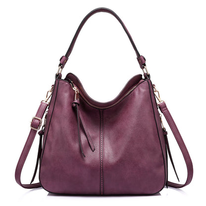 Realer Hobo Crossbody Bags for Women Designer Faux Leather Hobo Handbags Retro Large Size Shoulder Bag Bucket Purse