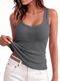 Sampeel Womens Tank Tops Square Neck Sleeveless Ribbed Knit Camisole Summer Outfits Fashion Clothing