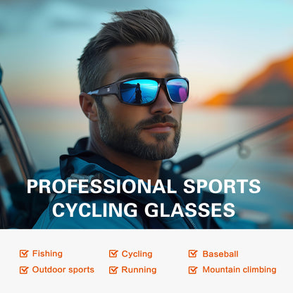 suoso Sports Polarized Sunglasses for Men: Women UV400 Protection Wrap Around Sun Glasses for Golf Fishing Running Driving