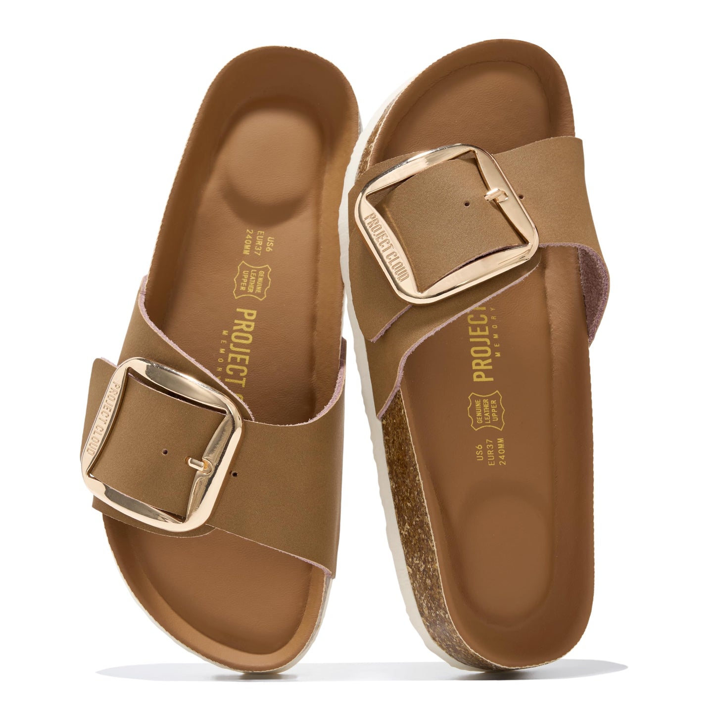 Project Cloud 100% Genuine Leather Sandals Women Dressy Beach Essentials Slides for Women Footwear - Lightweight with Memory Foam Insole Sandals for Women 2026 - Womens Slides