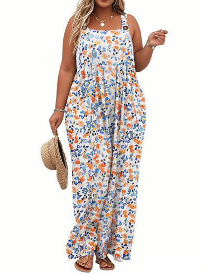 TAKEYAL Women's Plus Size Jumpsuit Overalls Wide Leg Casual Summer Rompers Adjustable Loose Fit Jumpsuits With Pockets 2026