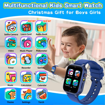 Kids Smart Watch Gift for Girls Age 5-12, 39 Games HD Touch Screen Watches with Video Camera Music Player Pedometer Flashlight 12/24 hr Educational Toys Birthday Gifts for Girls Ages 7 8 9 10