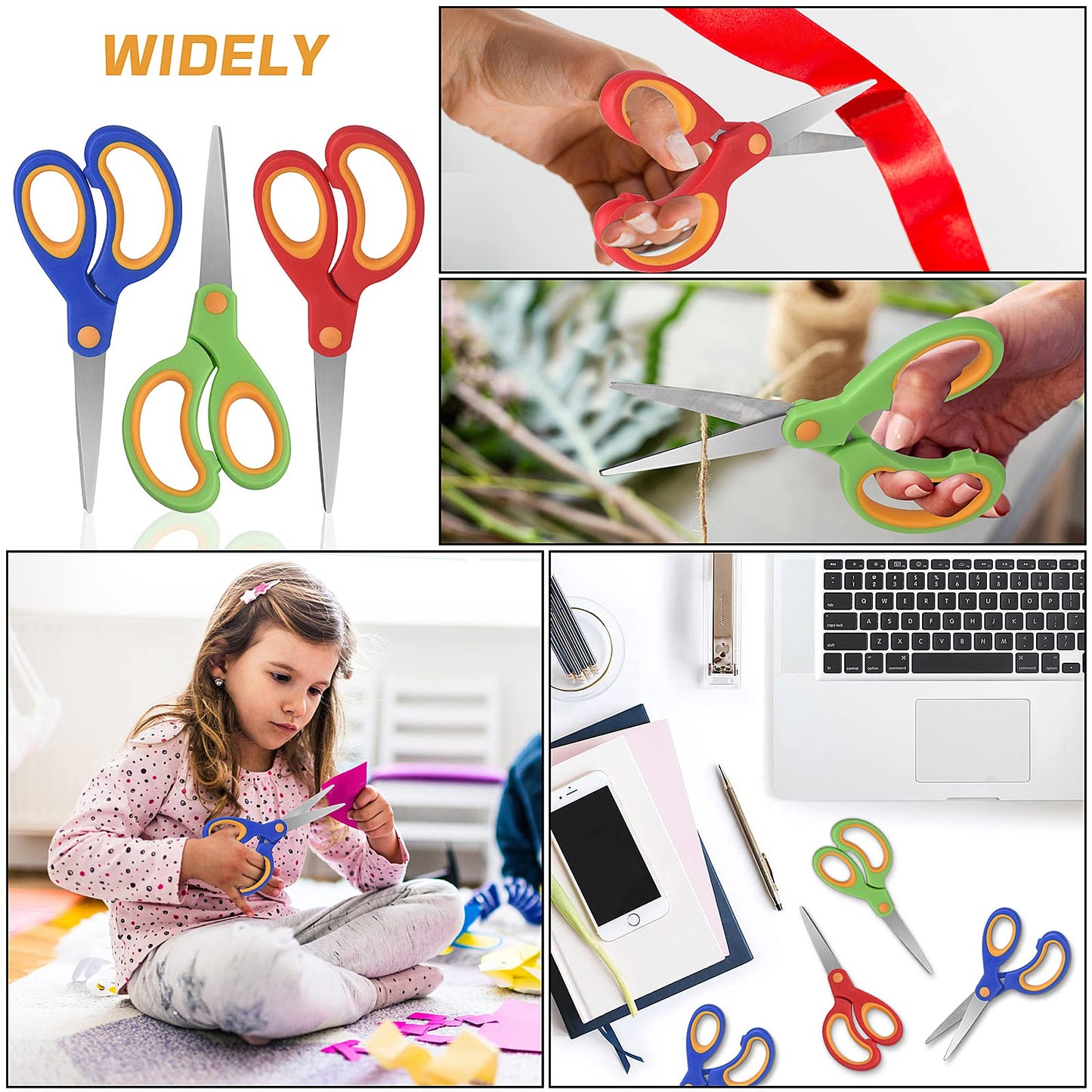 ELECKEY Scissors for School Kids Student, Kids Scissors 36 Count Bulk Set Teacher Pack(Rounded-tip, Blunt), 5 Inch | for Classroom, Teacher Pack, Rounded-tip, Blunt