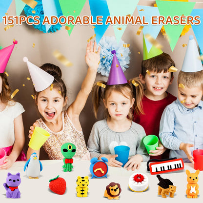 URSKYTOUS 60Pcs Animal Erasers Desk Pets for Kids,Classroom Prizes | Bulk Puzzle Erasers Toys,Party Favors,Back to School,Treasure Chest,Goodie Bag Stuffers,Easter Egg Fillers,Stocking Stuffers